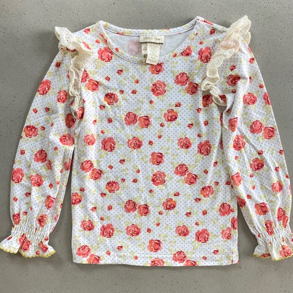 Matilda Jane Georgie Tee White Flower Top Size 2 - Picture 1 of 1